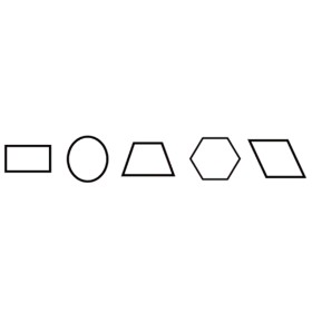 5 Tampons formes géométriques, auto encrés