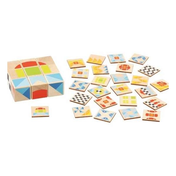 Kubus 2 : jeu de repérage spatial :  9 cubes et 26 carrés en bois