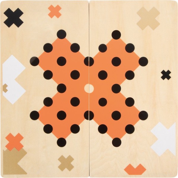 Jeux Solitaire et Moulin en bois