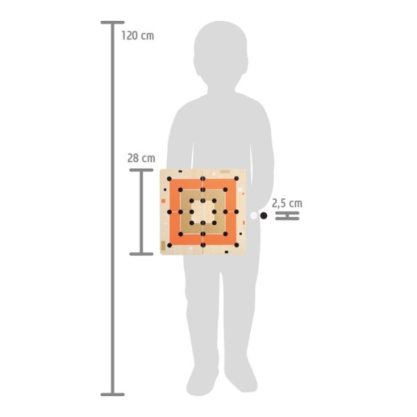 Jeux Solitaire et Moulin en bois