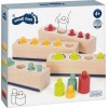 Jeu d’emboitement multicolore, d’inspiration Montessori en bois