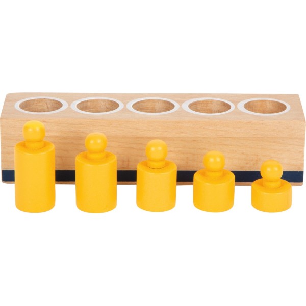 Jeu d’emboitement multicolore, d’inspiration Montessori en bois