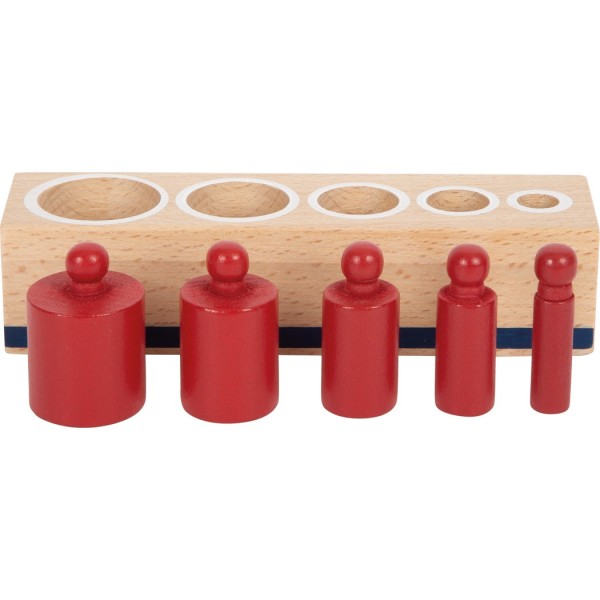 Jeu d’emboitement multicolore, d’inspiration Montessori en bois