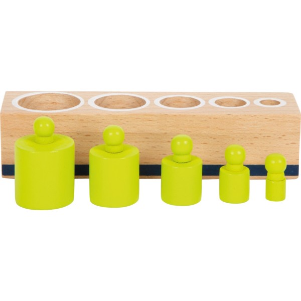 Jeu d’emboitement multicolore, d’inspiration Montessori en bois