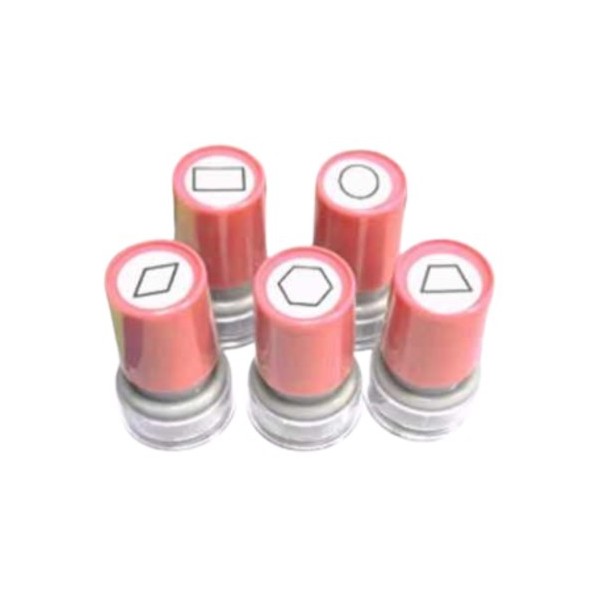 5 Tampons formes géométriques, auto encrés