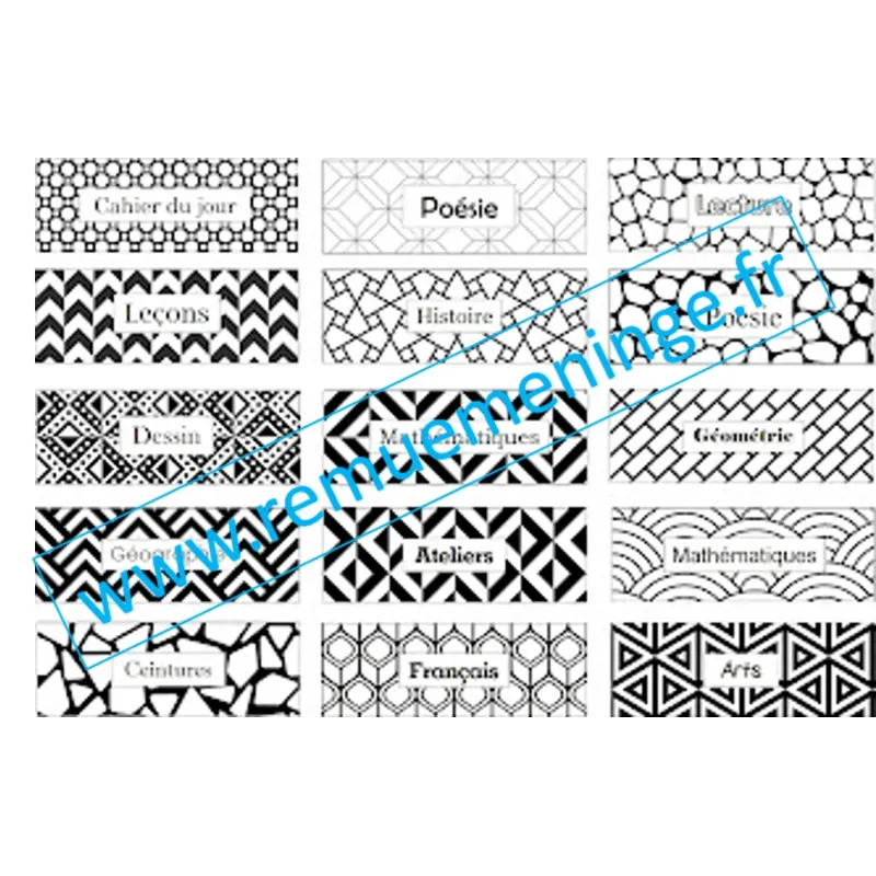 Pages de garde réduites 15 modèles à colorier, modifiables.