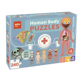 Coffret 5 puzzles corps humain 70 cm avec fiches pédagogiques