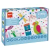 Coffret activités manuelles 760 pièces pompons sequins mousse EVA plumes chenilles