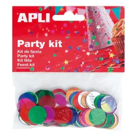 Confettis ronds métallisés - sachet de 14 g 6 coloris assortis