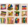 50 bâtonnets multicolores en bois de 11.4 cm de longueur