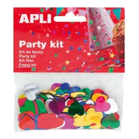 Confettis cœurs métallisés 15 mm assortiment 6 coloris or argent rouge fuchsia vert bleu