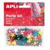 Confettis étoiles métallisés 15 mm assortiment 6 coloris or argent rouge fuchsia vert bleu