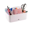 Caddie de rangement blanc empilable vue de dessus avec compartiments