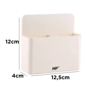 Rangement magnétique blanc 2 compartiments fixé sur tableau de classe