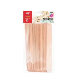 20 grands bâtonnets en bois naturel 20x2,5 cm à extrémités arrondies