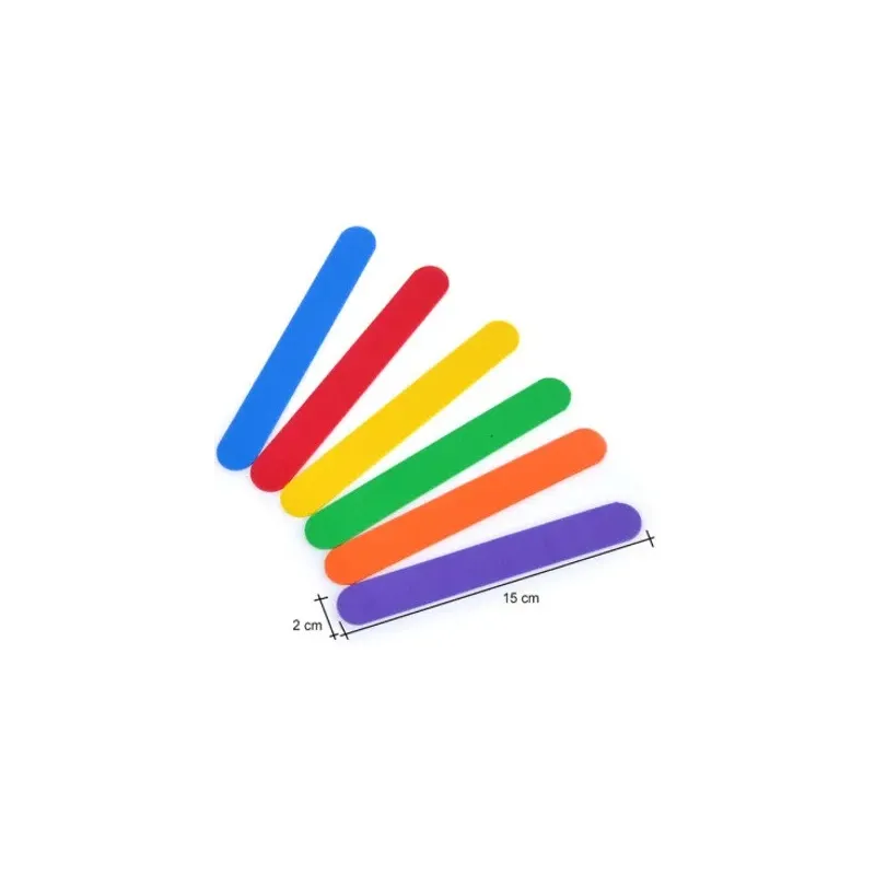 Détail des bâtonnets mousse EVA colorés souples et légers