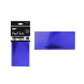 Détail du papier de soie métallisé brillant bleu pour activités manuelles