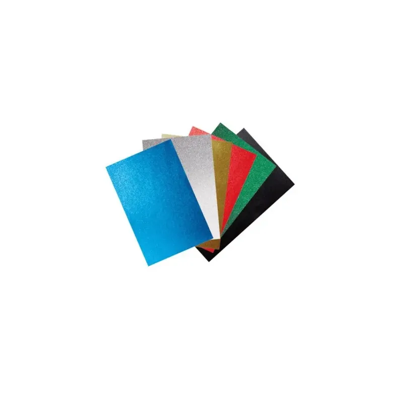 6 feuilles mousse EVA pailletée 20x30 cm coloris bleu rouge vert or argent noir