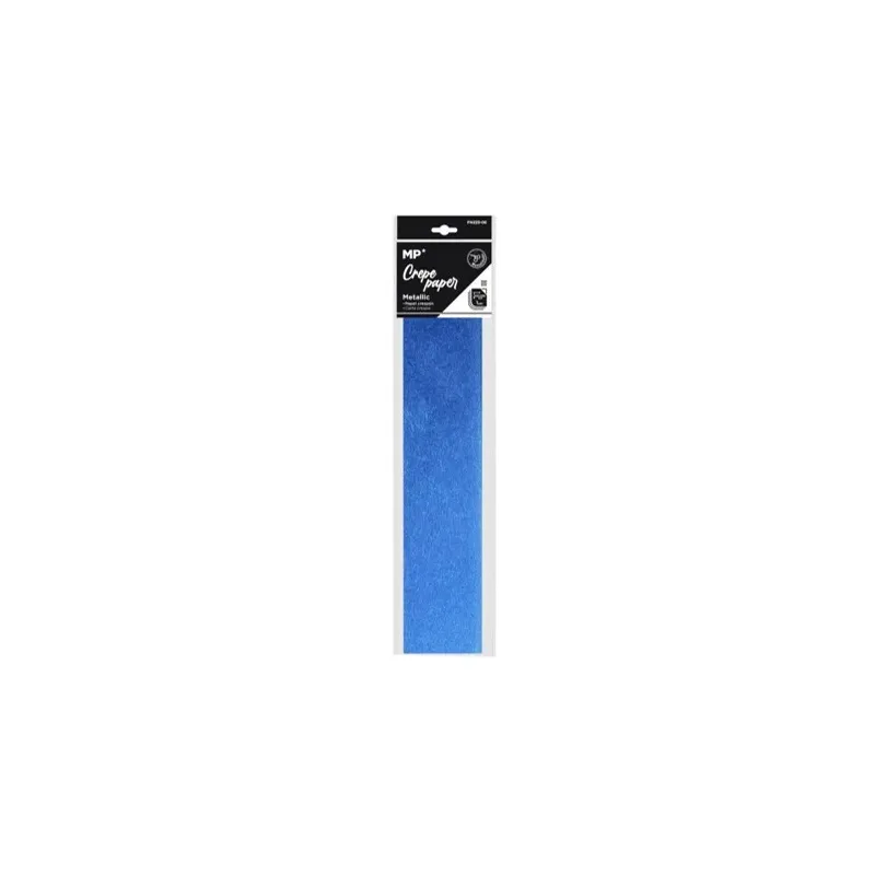 Feuille de papier crépon métallisé bleu 50x100 cm finition brillante