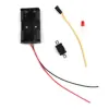 Kit électrique avec LED : boîtier à piles, LED, bouton-poussoir et fils de connexion