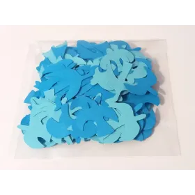 Formes d'oiseaux en papier bleu ciel et bleu azur pour composition artistique