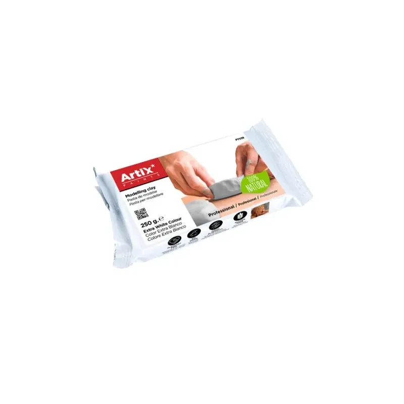 Argile blanche auto-durcissante en pain de 250 g