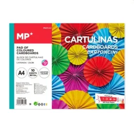 Papier coloré cartonné 180 g A4, bloc de 10 feuilles