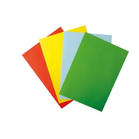 Formes découpées dans du papier adhésif coloré et collées sur un support