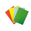 Formes découpées dans du papier adhésif coloré et collées sur un support