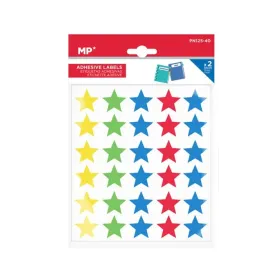60 gommettes adhésives étoiles colorées, 2 plaques de 30