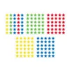 Détail des gommettes étoiles multicolores et unies par couleur