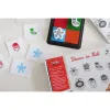 Motifs de Noël tamponnés sur une feuille, réalisation en classe