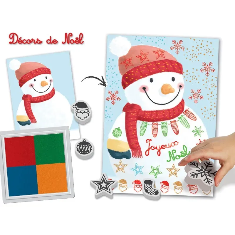 Boite de rangement du kit tampons Noël, dimensions 21,5 x 17,5 cm