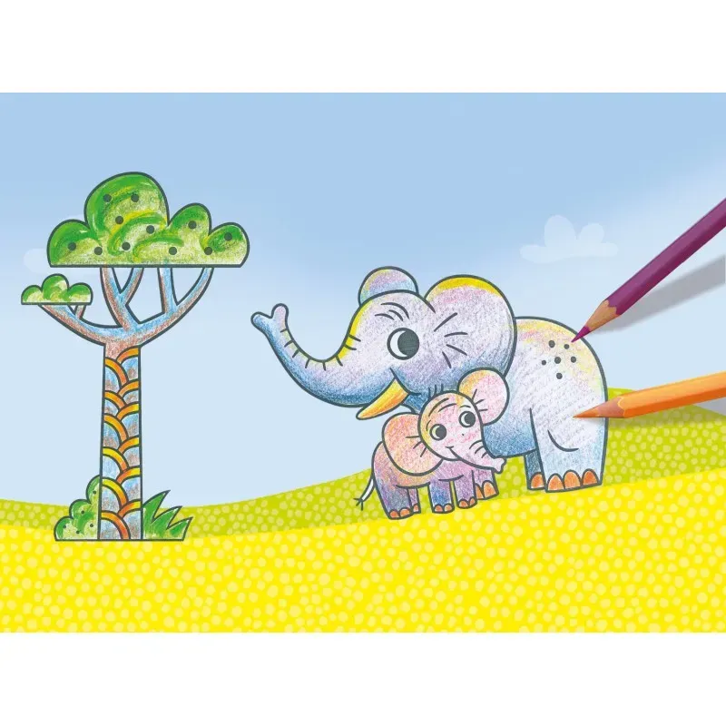 Boite de rangement du kit tampons Ma petite savane, 21 x 21 cm