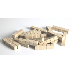 Matériel de numération base 10 en bois recyclé : 20 barres de 5 unités