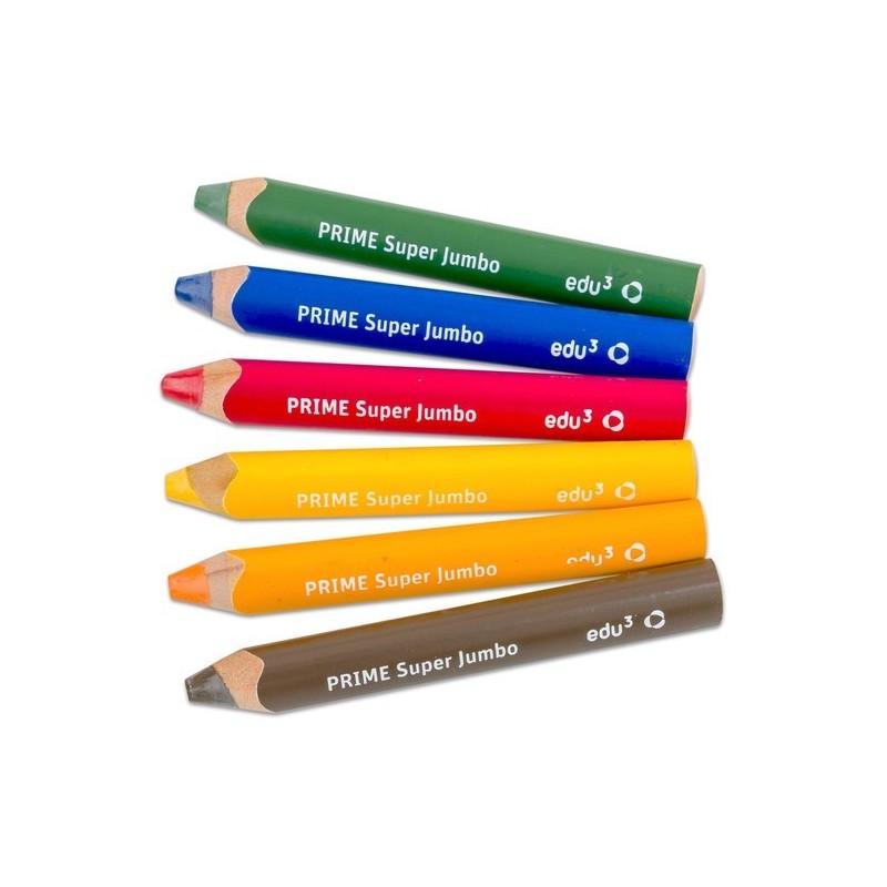 Crayons Prime Super Jumbo 6 couleurs