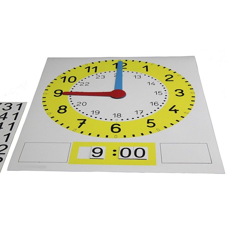Horloge magnétique de grande taille pour apprendre à lire l'heure
