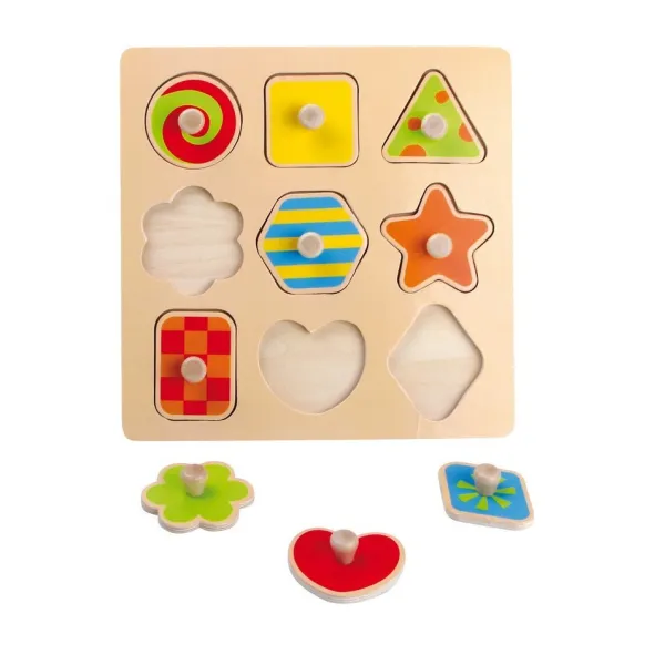 Puzzle En Bois Montessori 42 Pièces - Blocs Géométriques + 10 Cartes Modèles, Jouet éducatif 3 Ans Et +