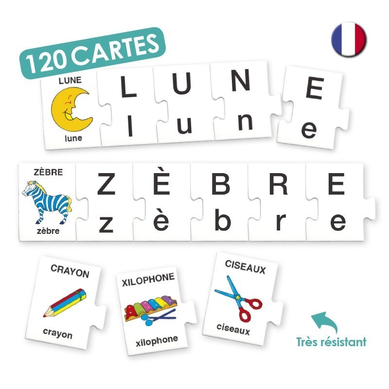 Cherche les lettres : Compose les mots avec les cartes lettres.