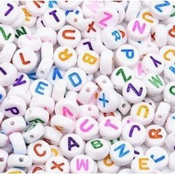 100 Perles lettres multicolores