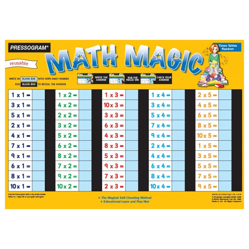 Plaque Math Magic tables de multiplication : 100 calculs