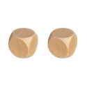 Lot de 2 dés neutres en bois, 18 mm