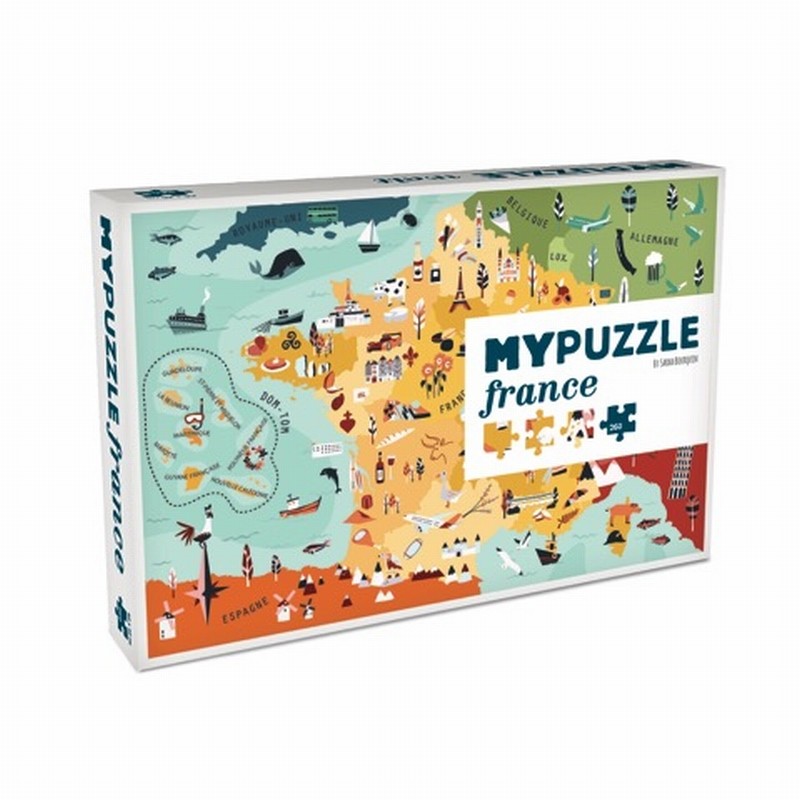 Puzzle France : 252 pièces en carton, 68 cm x 48 cm