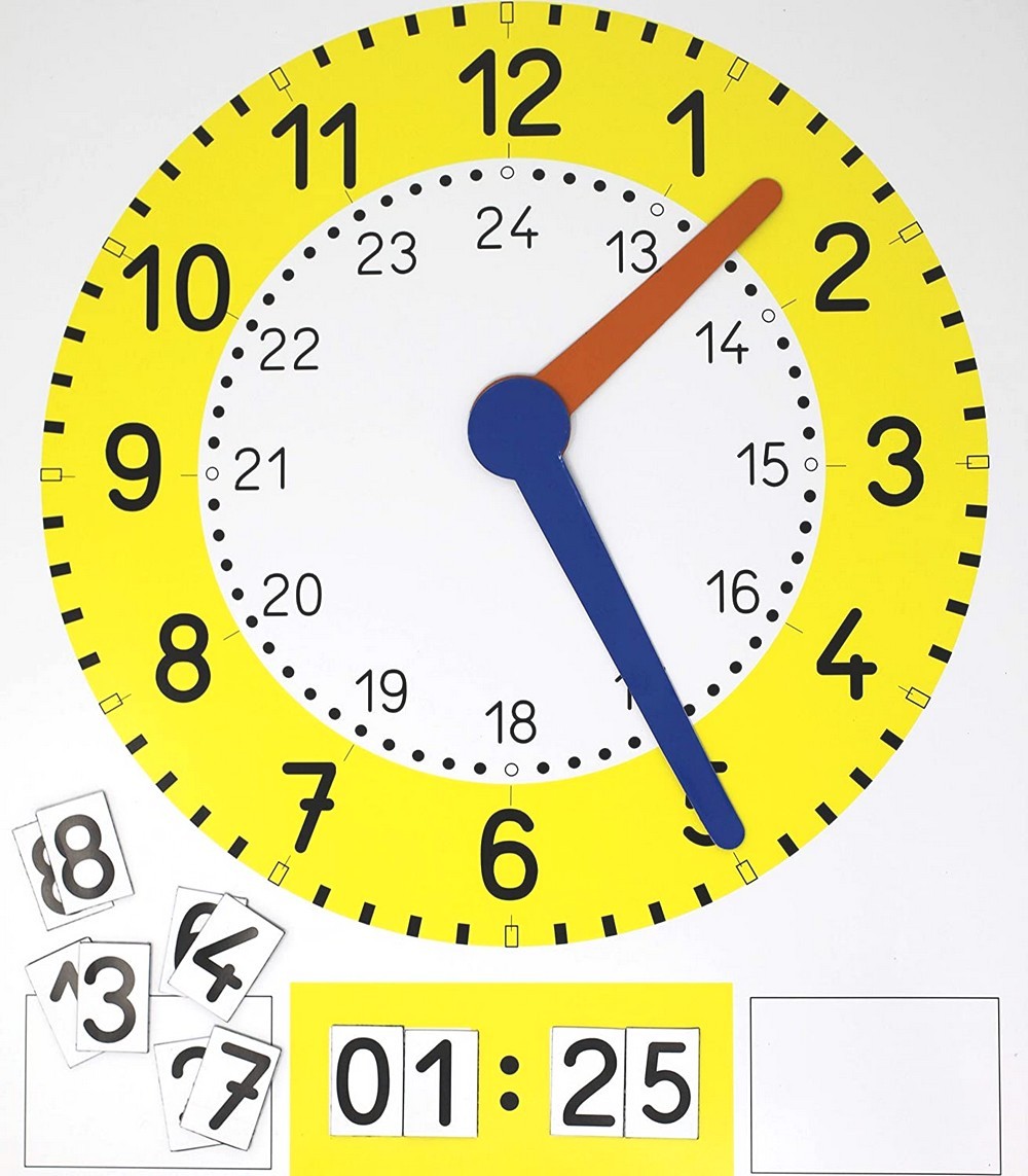 Horloge magnétique de grande taille pour apprendre à lire l'heure