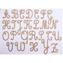 Lettres Cursives majuscules en bois ou rugueuses