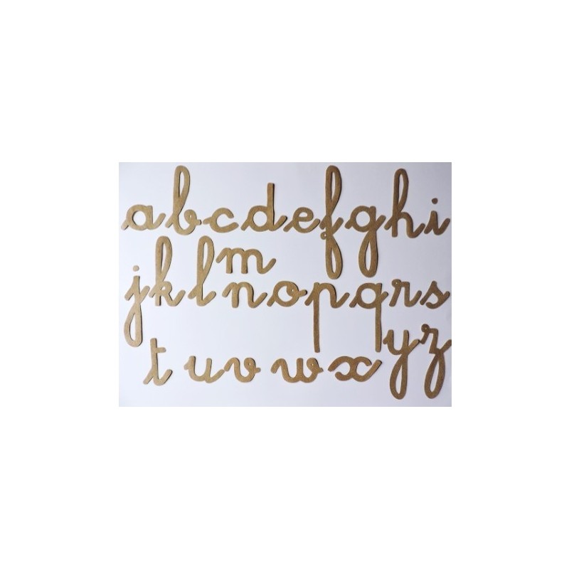 Lettres Cursives avec attaques en bois ou rugueuses