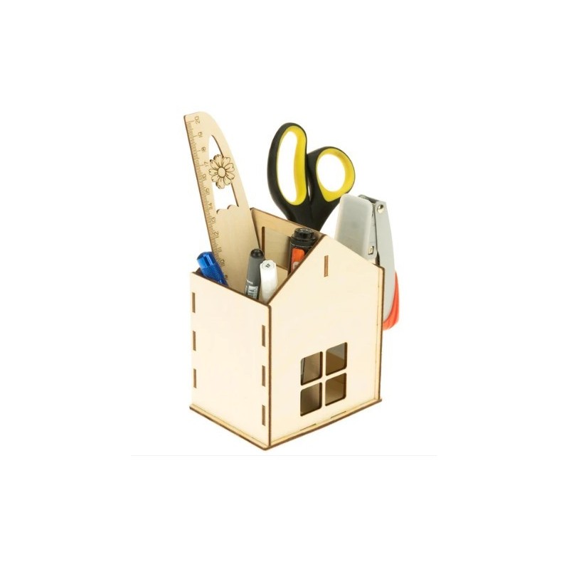Pot à crayons en bois