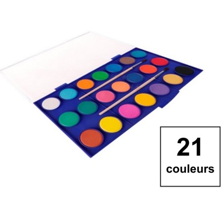 Palette aquarelles 21 couleurs