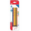 6 Crayons de couleur Fluo