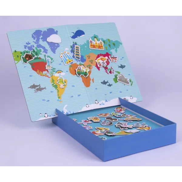 Détail des magnets représentant des animaux du monde